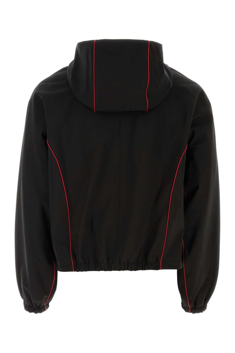 black polyester blend jacket by Selfnex