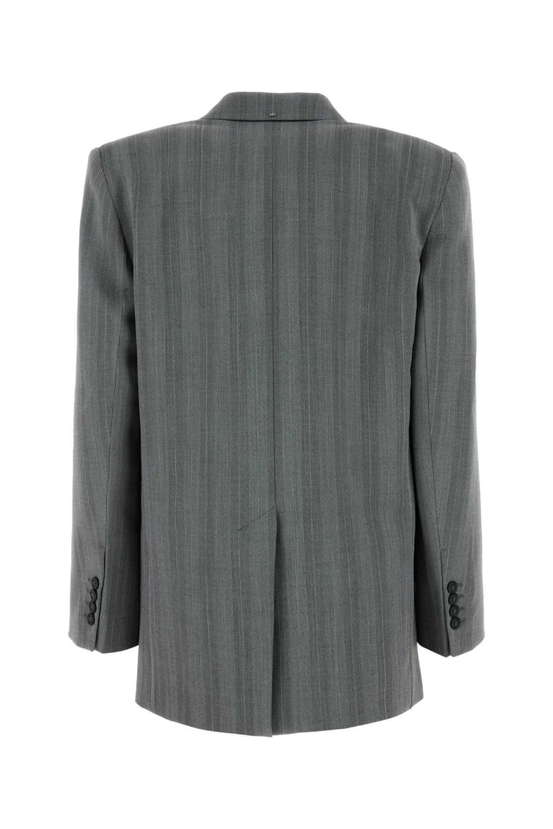 embroidered stretch wool blend merlot blazer by Selfnex