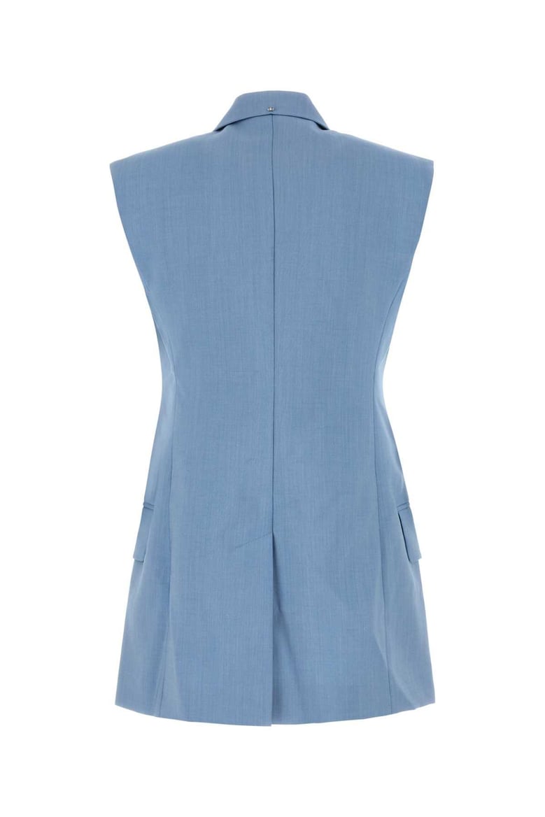 light blue wool blend ilex vest by Selfnex