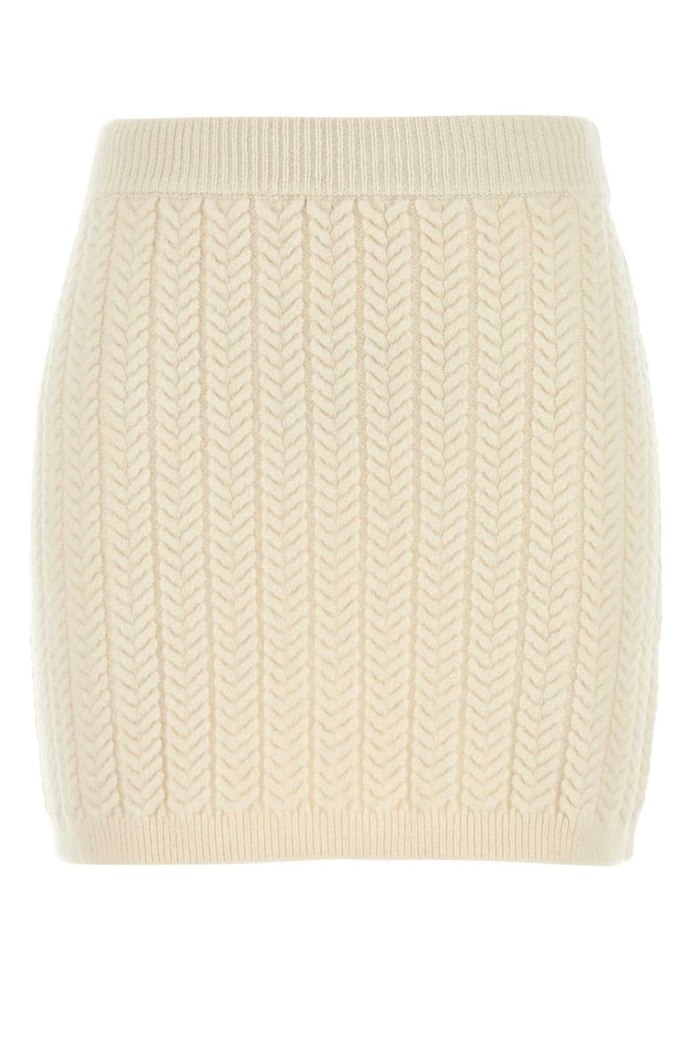 ivory wool blend earry1 mini skirt by Selfnex