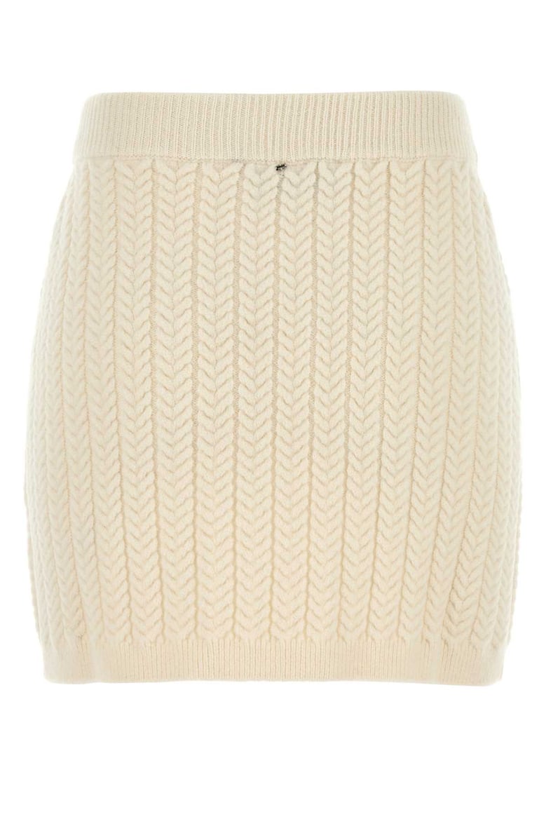 ivory wool blend earry1 mini skirt by Selfnex