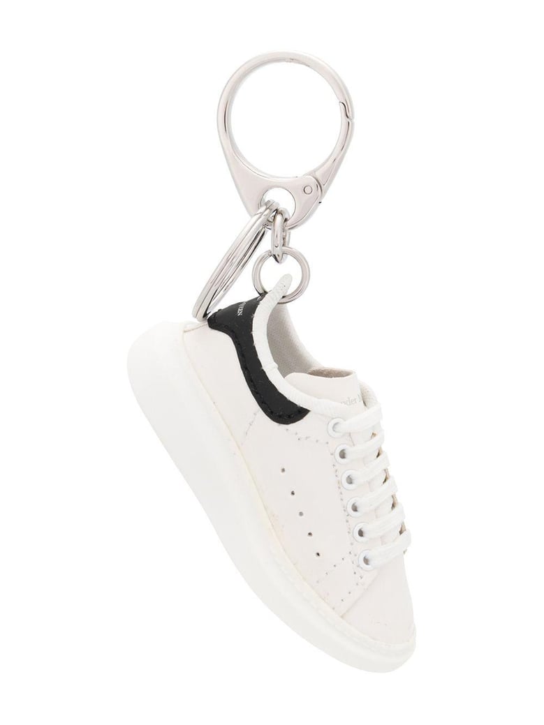 white leather key ring by Selfnex
