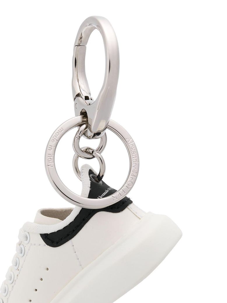 white leather key ring by Selfnex