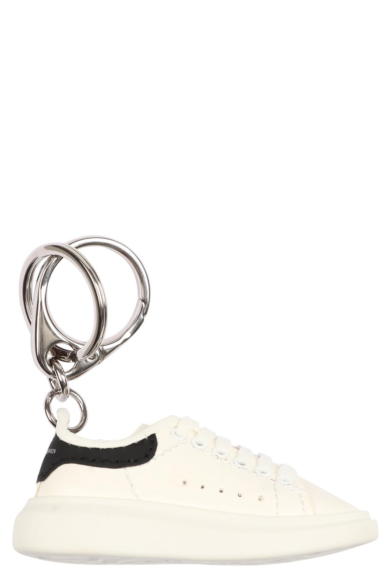 white leather key ring by Selfnex