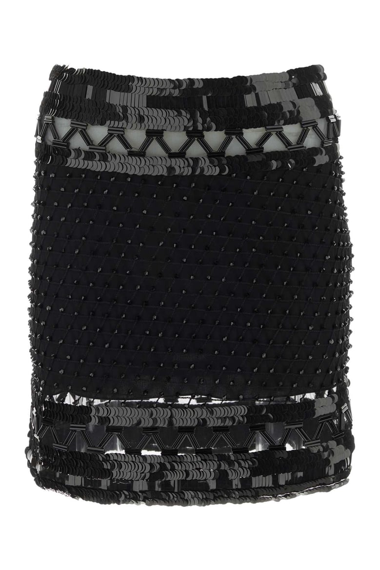 embellished mesh mini skirt by Selfnex