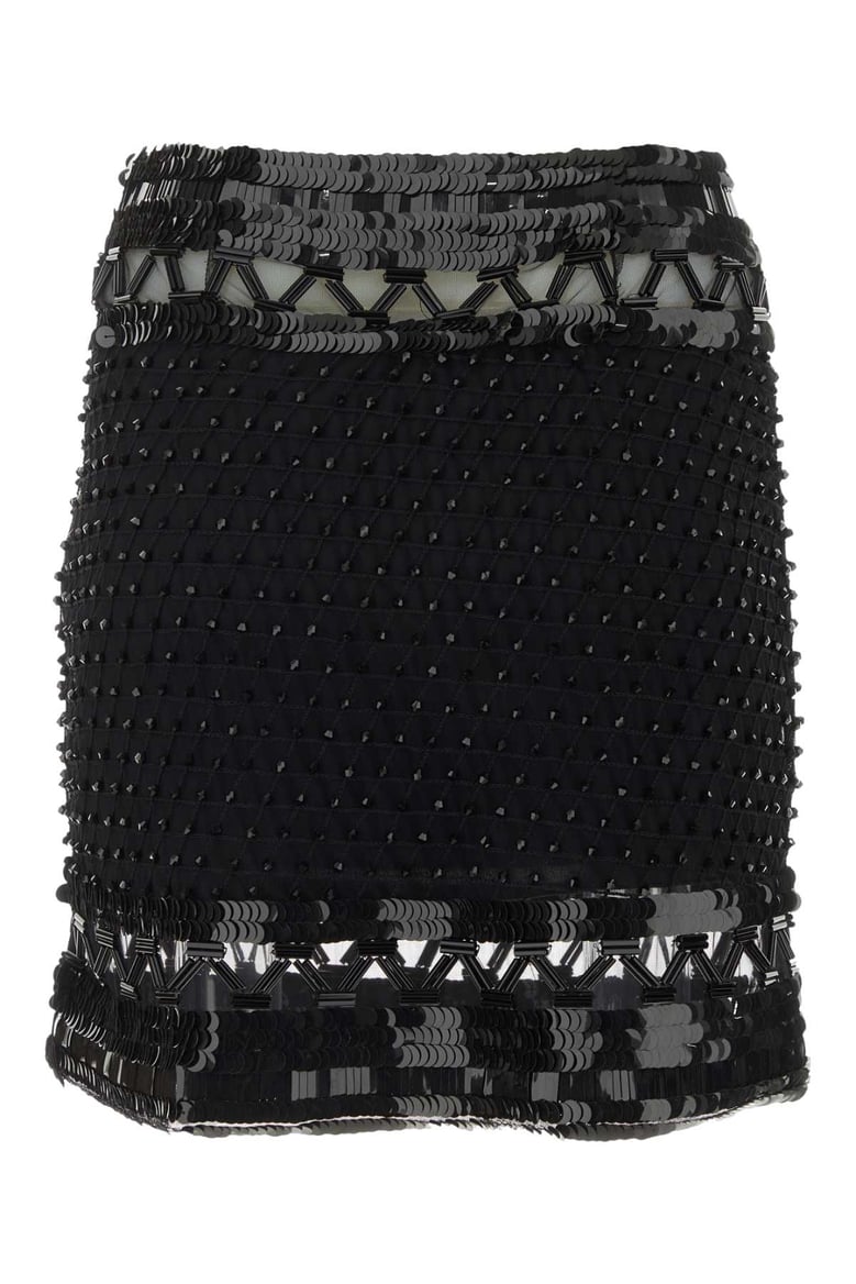 embellished mesh mini skirt by Selfnex