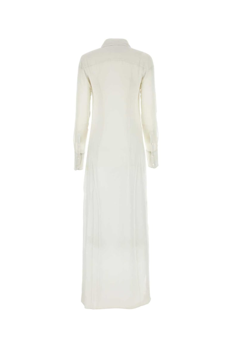 chalk crepe shirt dress by Selfnex