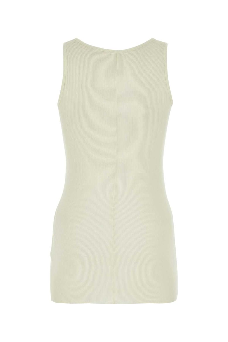 ivory viscose blend tank top by Selfnex