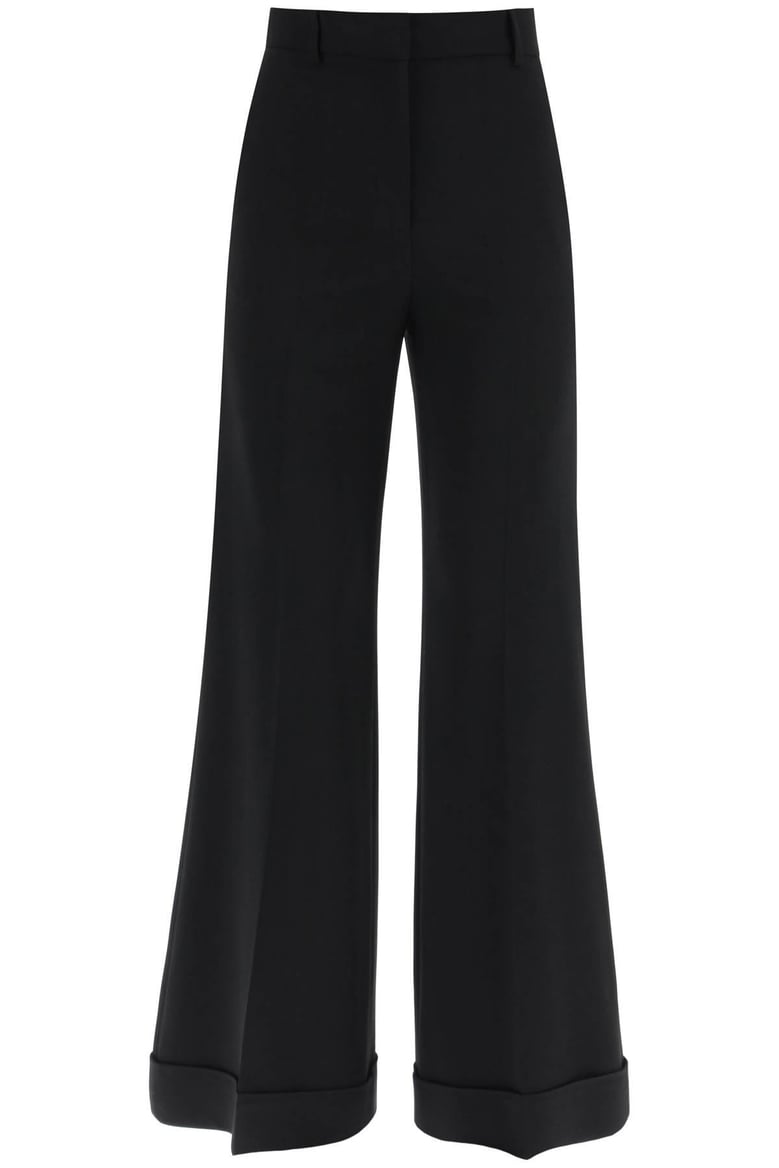 black crepe wide-leg pant by Selfnex