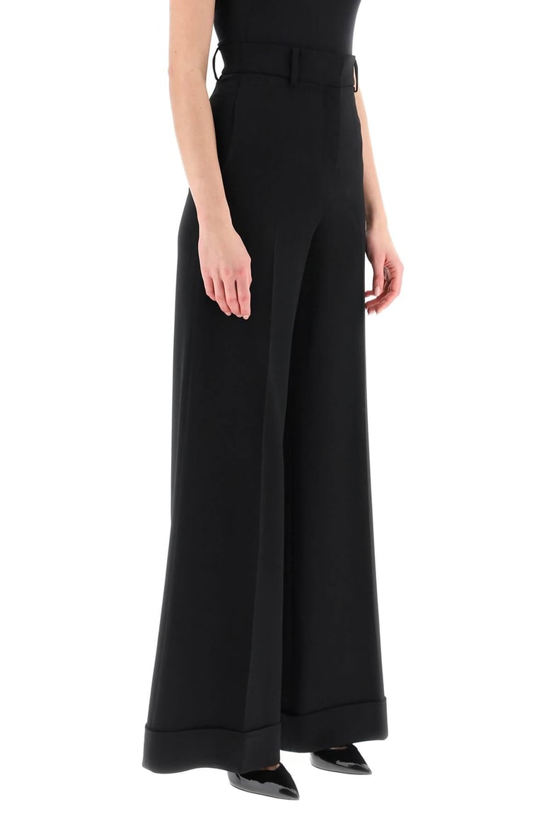 black crepe wide-leg pant by Selfnex