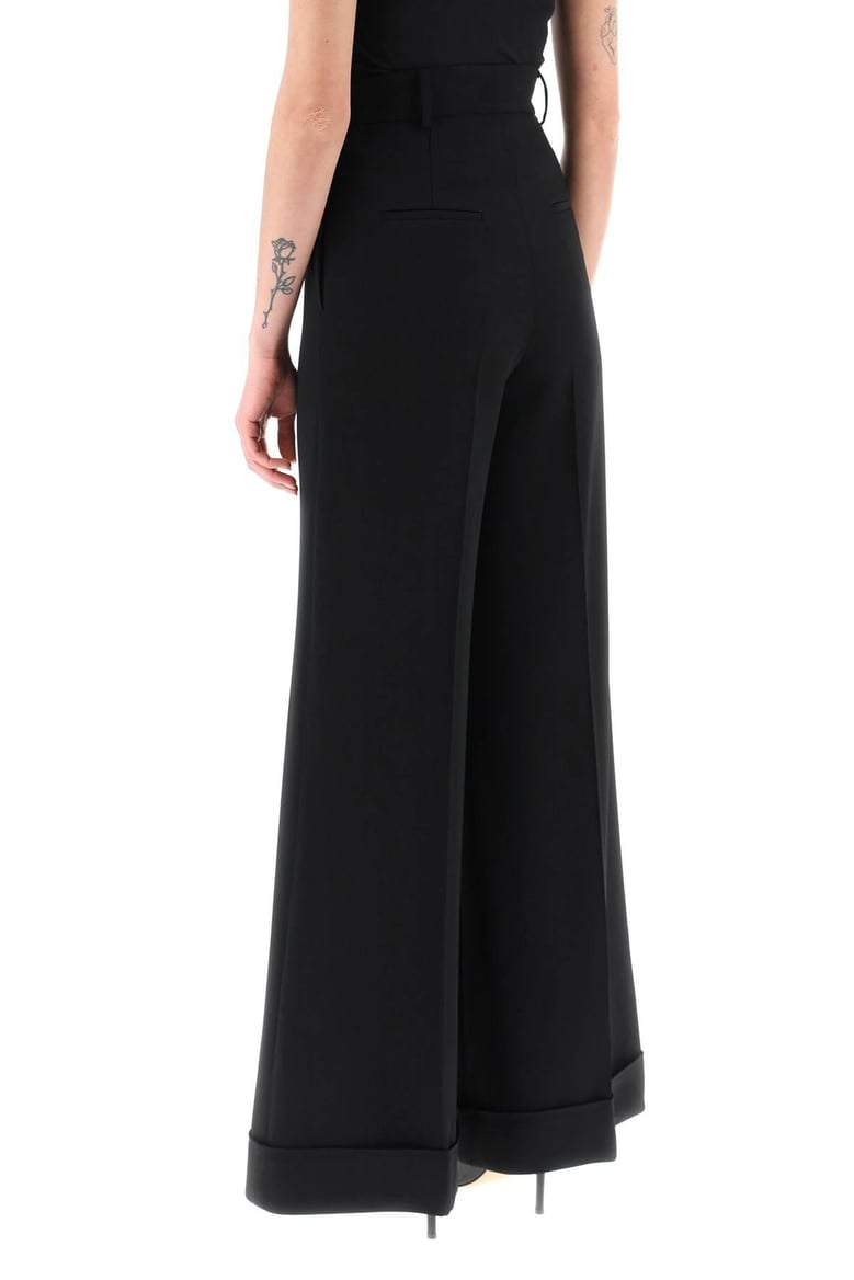 black crepe wide-leg pant by Selfnex