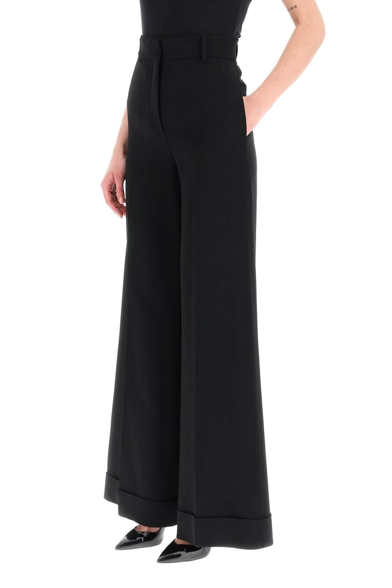 black crepe wide-leg pant by Selfnex