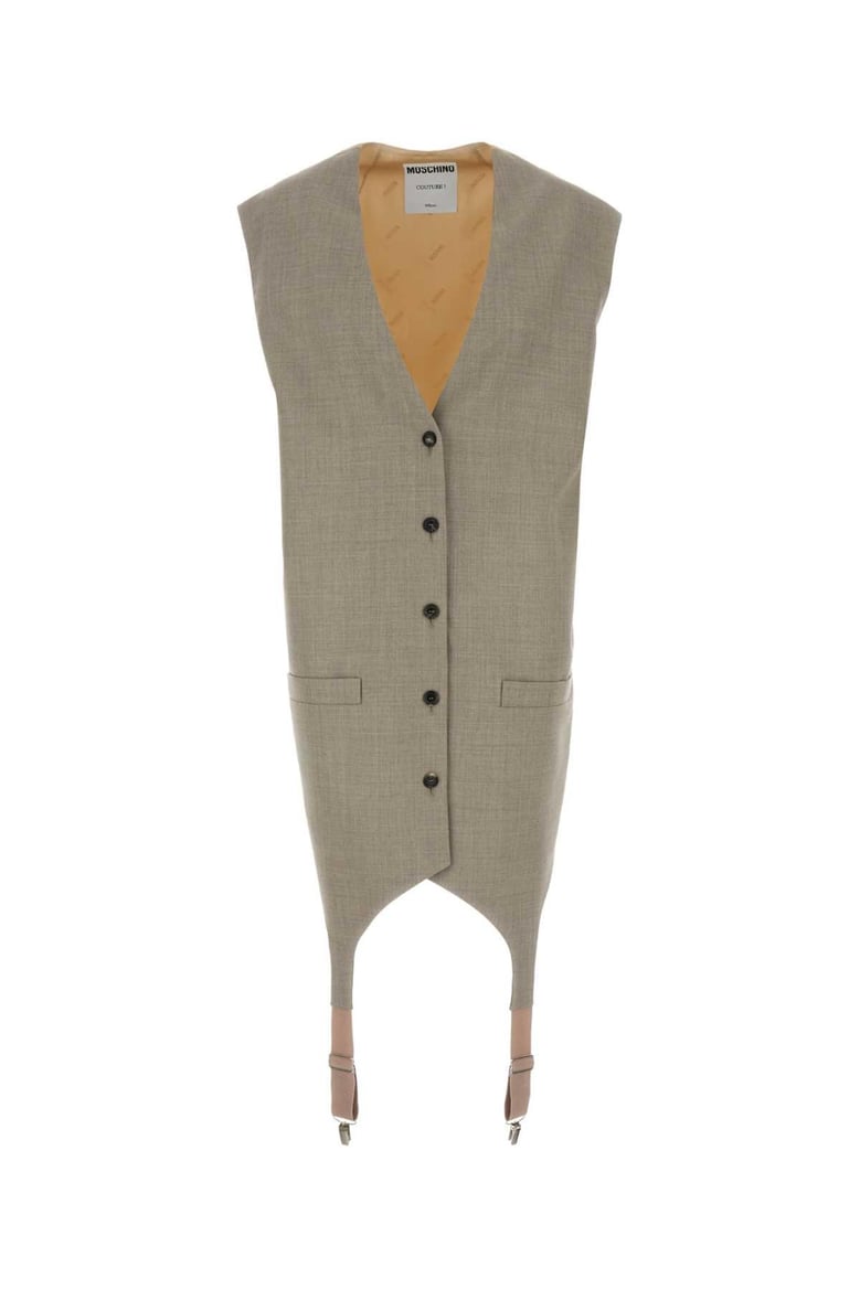 two-tone wool and satin oversize vest by Selfnex