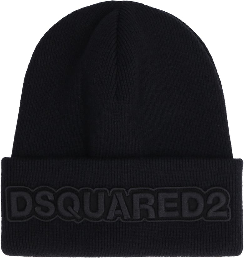 black wool beanie hat by Selfnex