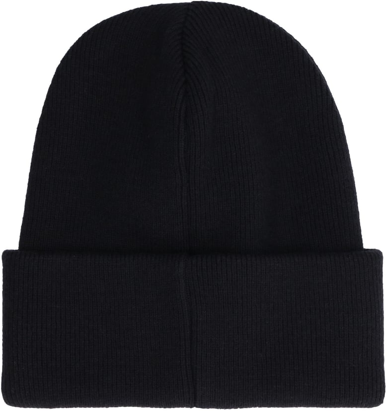 black wool beanie hat by Selfnex
