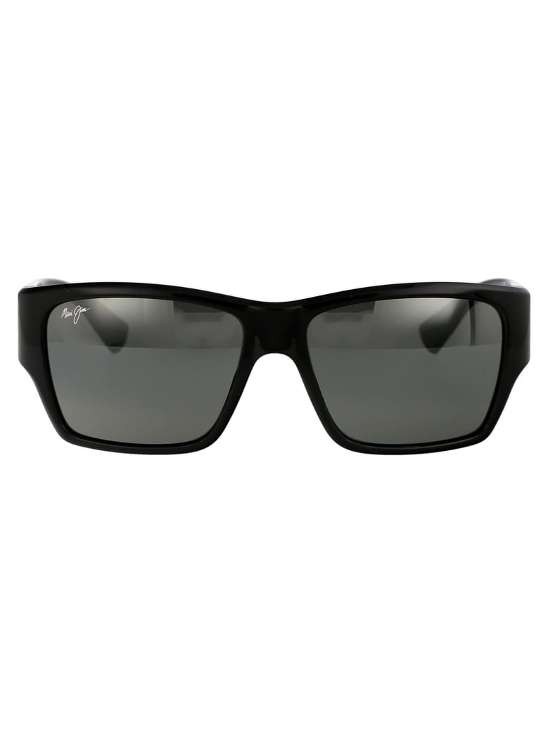 grey kaolu shiny black acetate sunglasses by Selfnex