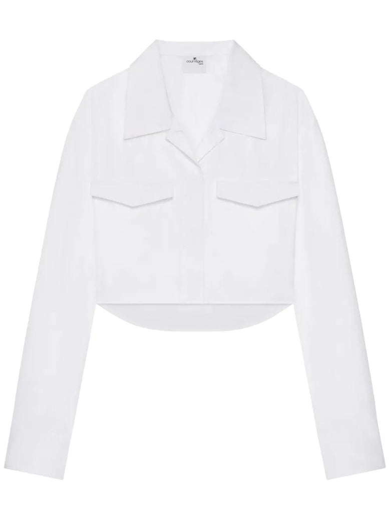 shirt 2-pocket poplin crop by Selfnex