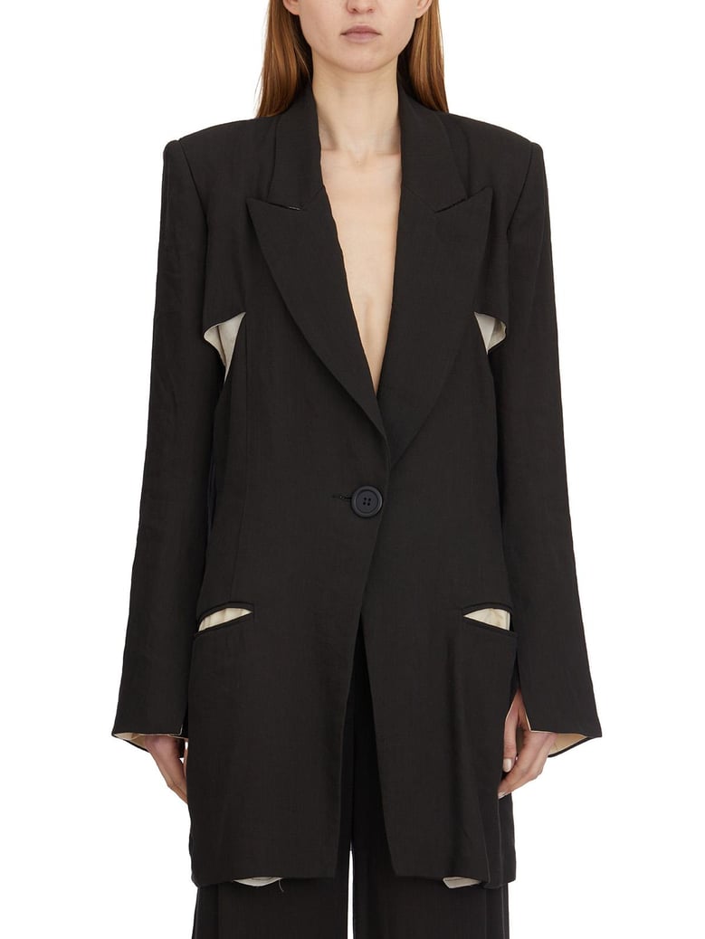 multilayered ramie jacket by Selfnex