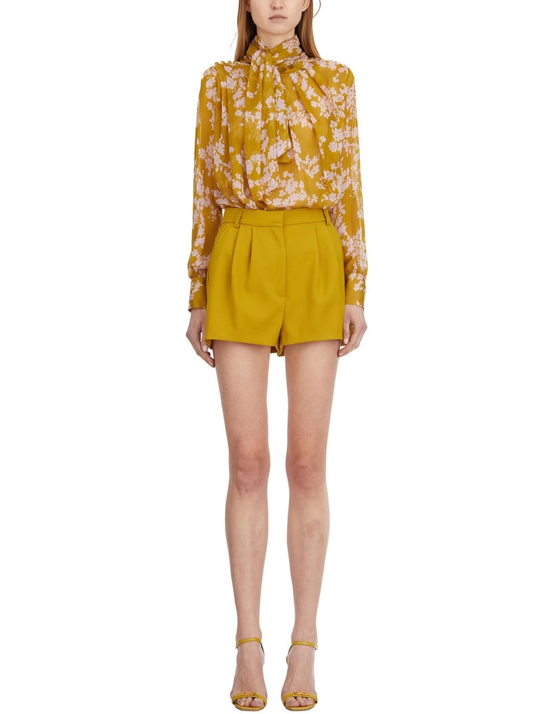 wool shorts with stitching by Selfnex