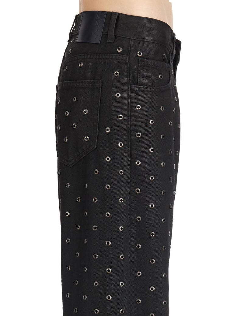 bonnie carbon wash denim pants by Selfnex