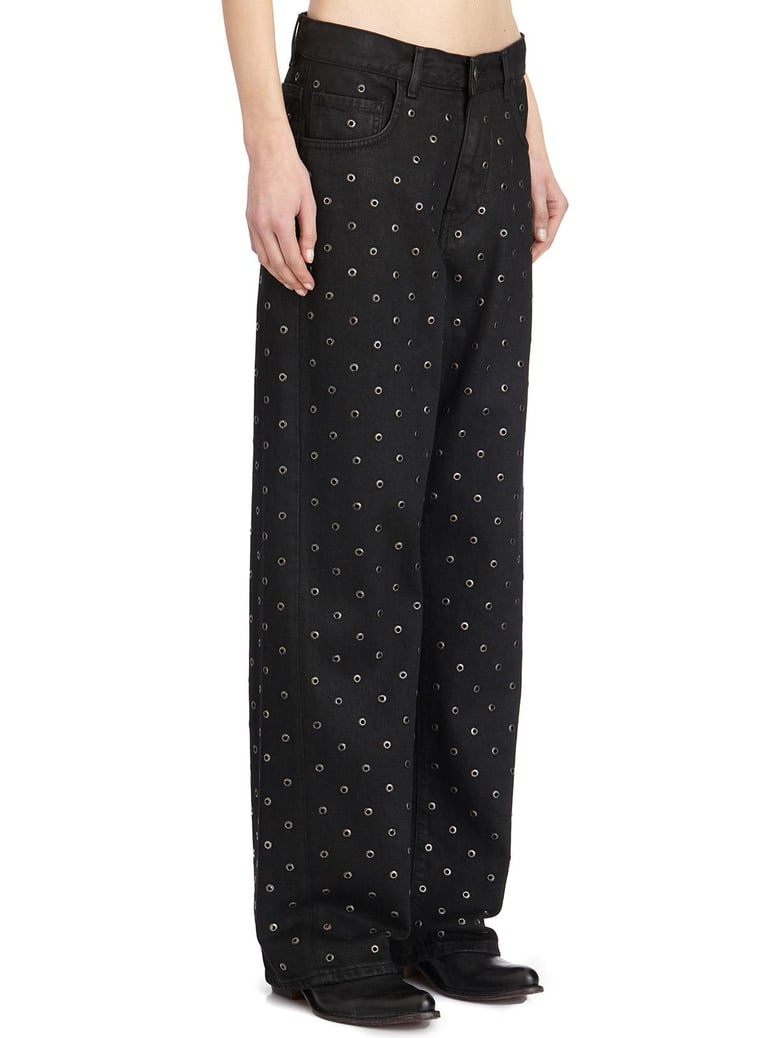 bonnie carbon wash denim pants by Selfnex