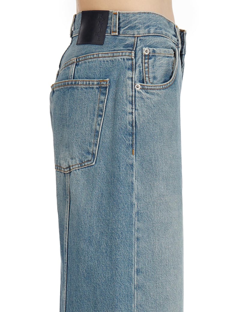 peace / c sc lagoon wash denim pants by Selfnex