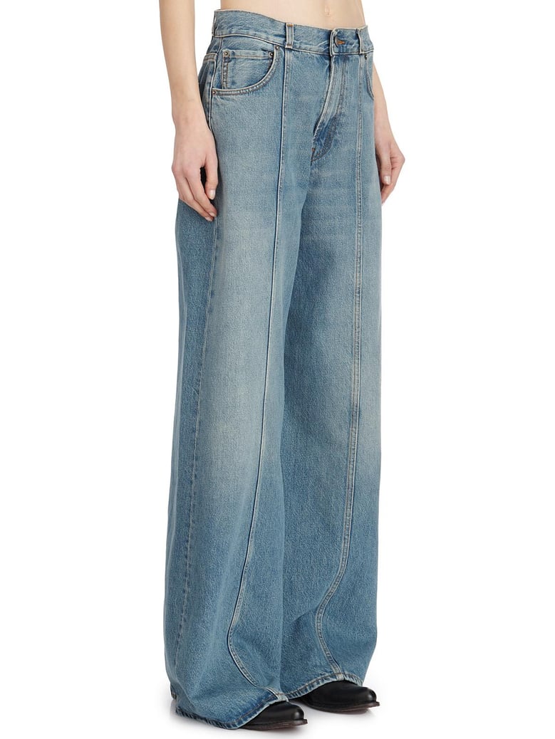 peace / c sc lagoon wash denim pants by Selfnex