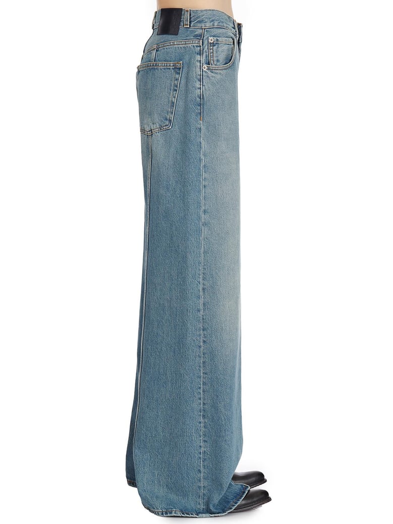 peace / c sc lagoon wash denim pants by Selfnex