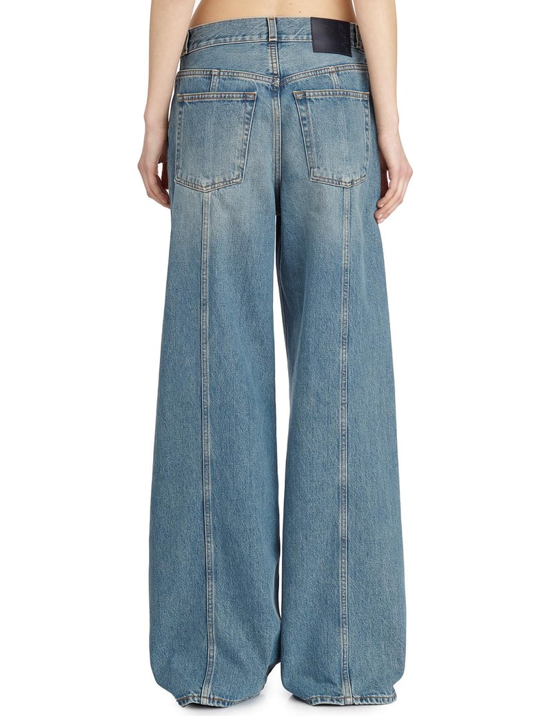 peace / c sc lagoon wash denim pants by Selfnex