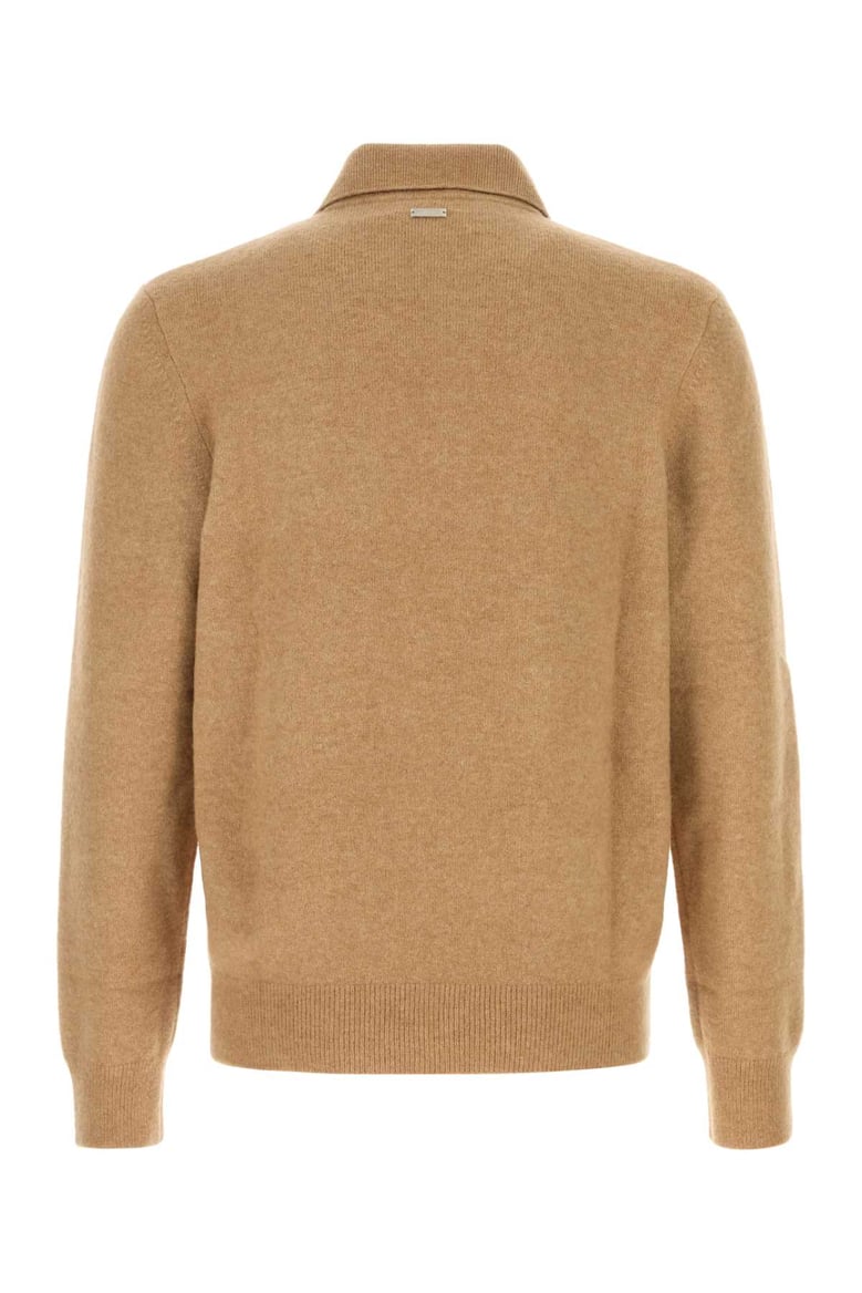 stretch camel blend polo shirt by Selfnex