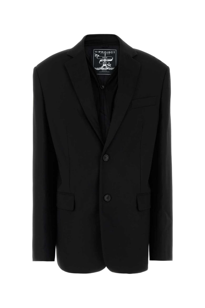 black stretch jersey oversize blazer by Selfnex
