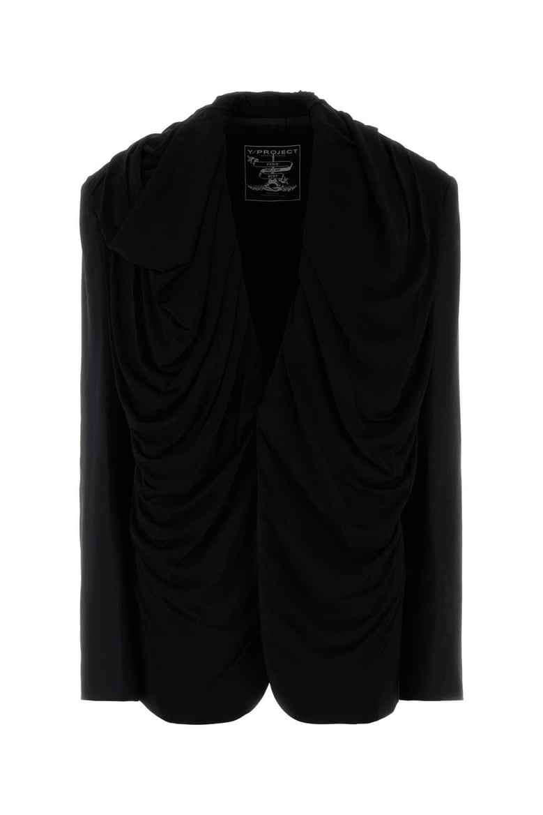 black stretch twill oversize blazer by Selfnex
