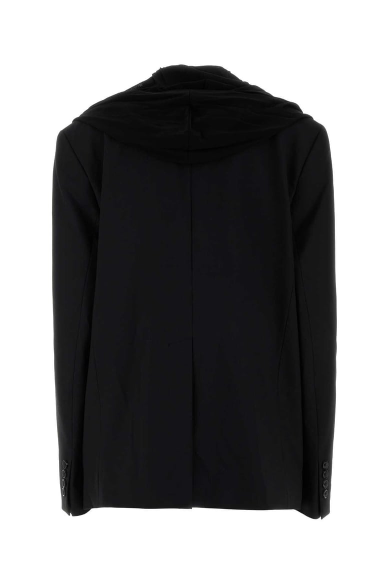 black stretch twill oversize blazer by Selfnex