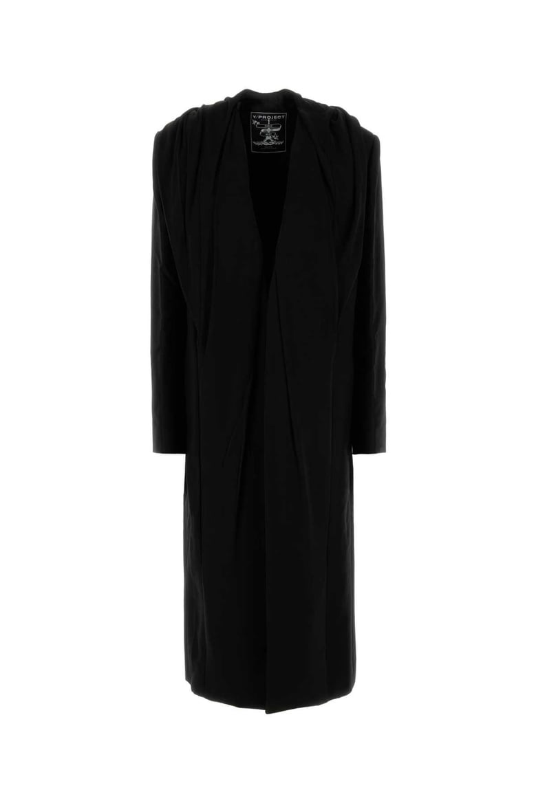 black cotton coat by Selfnex