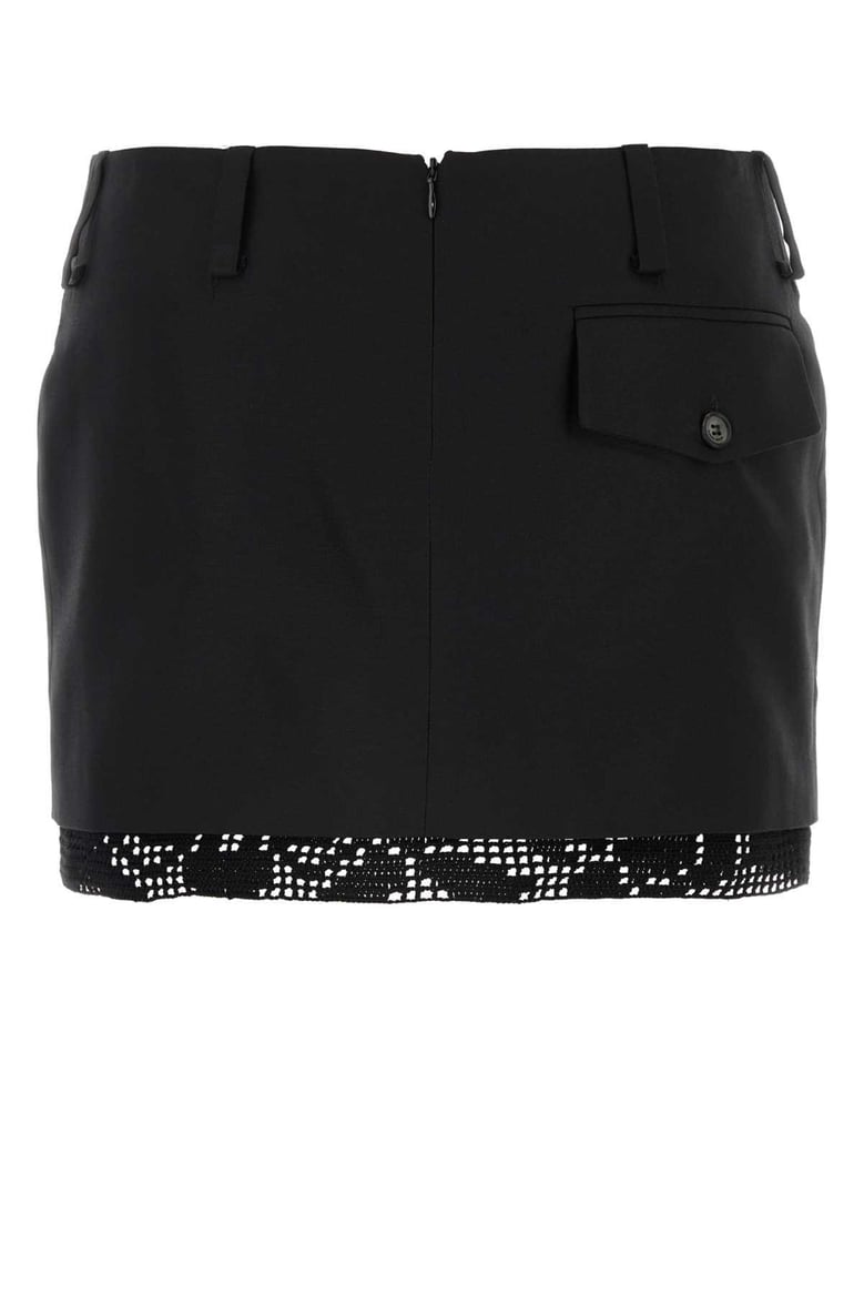 black silk mini skirt by Selfnex