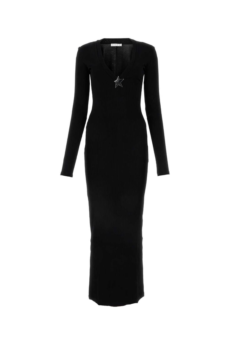 black stretch viscose dress by Selfnex