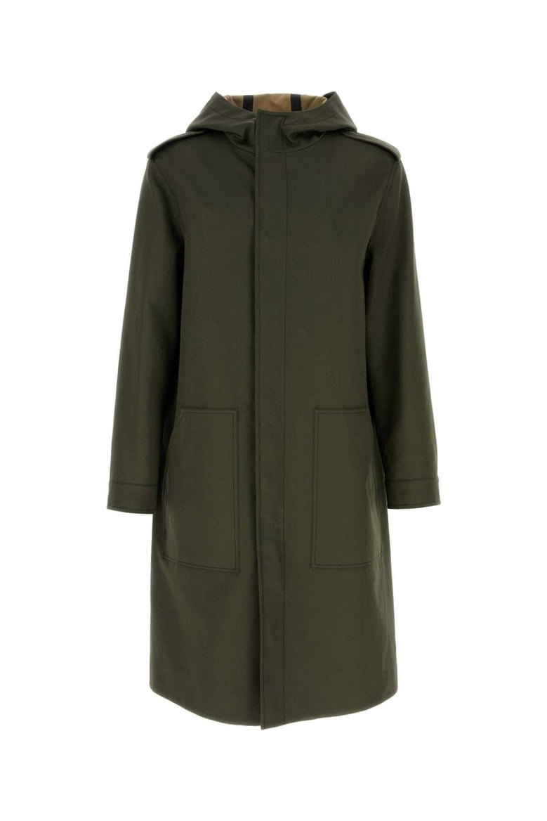 army green cotton trench coat by Selfnex