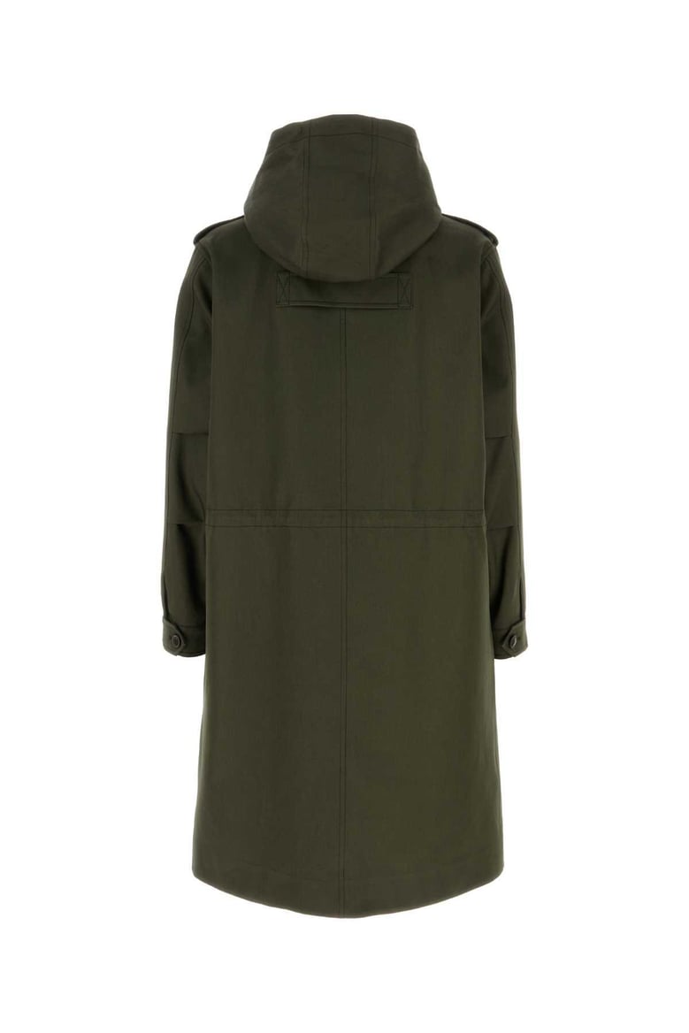army green cotton trench coat by Selfnex