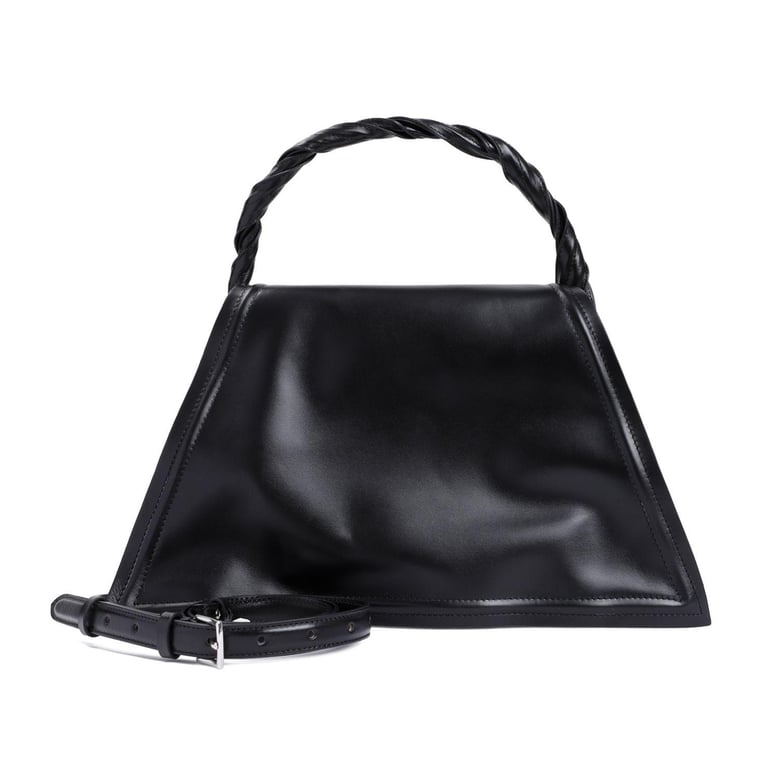 black leather handbag by Selfnex