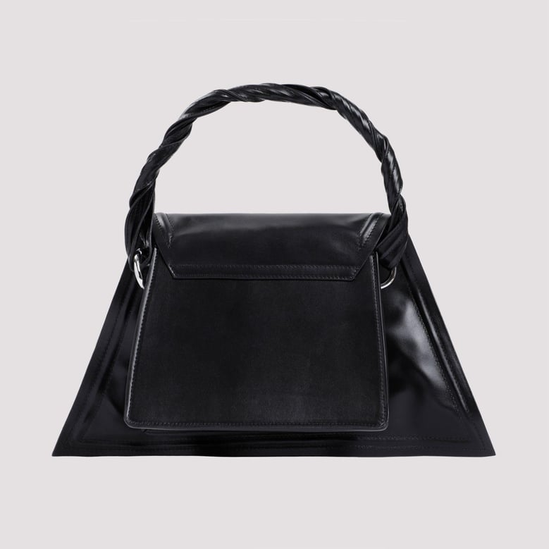 black leather handbag by Selfnex
