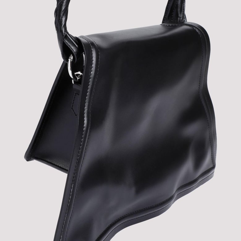 black leather handbag by Selfnex