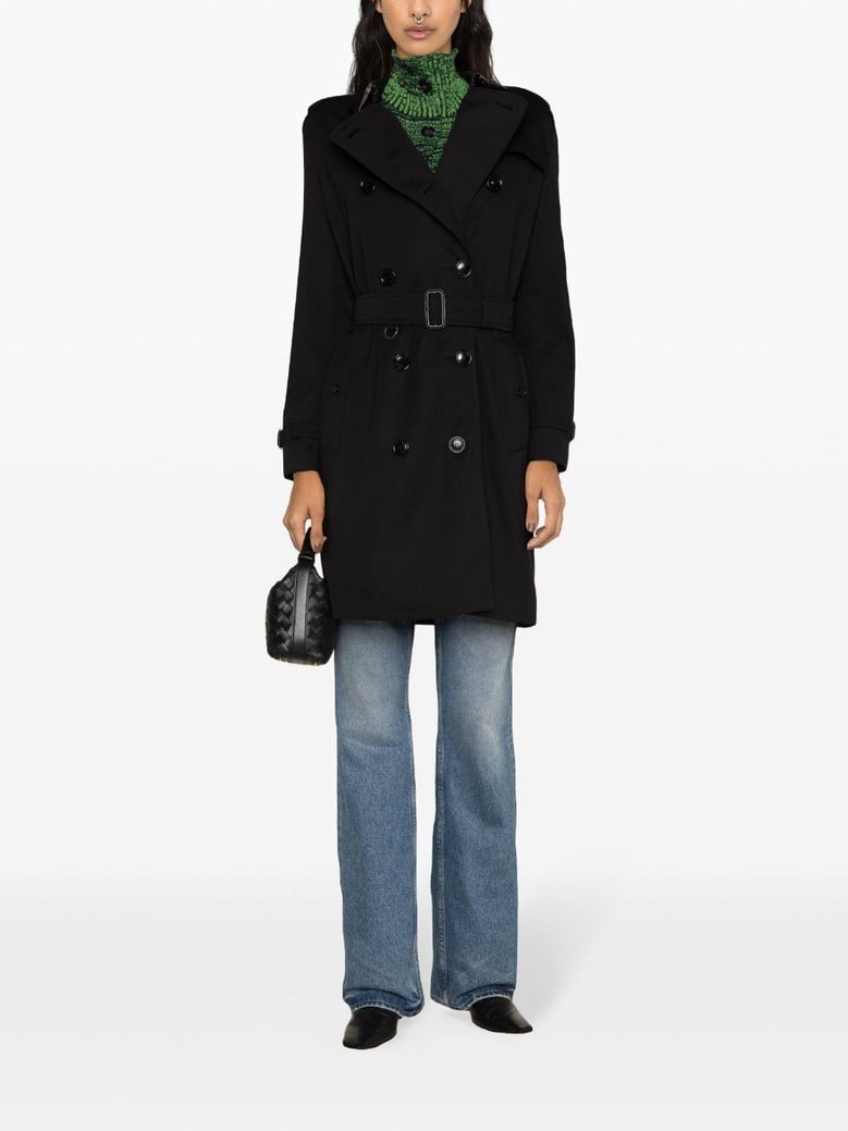 black gabardine trench coat by Selfnex