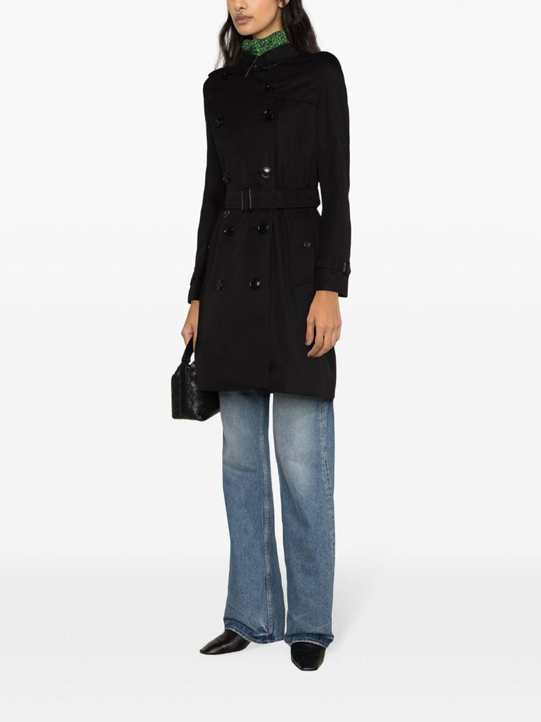black gabardine trench coat by Selfnex