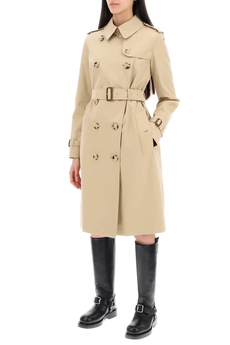 beige cotton trench coat by Selfnex