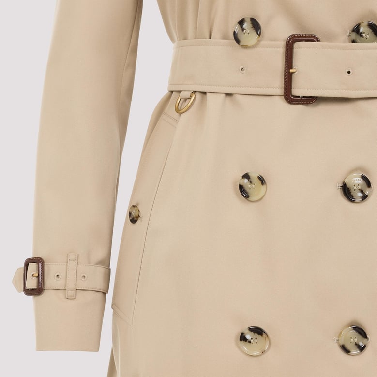 beige cotton trench coat by Selfnex