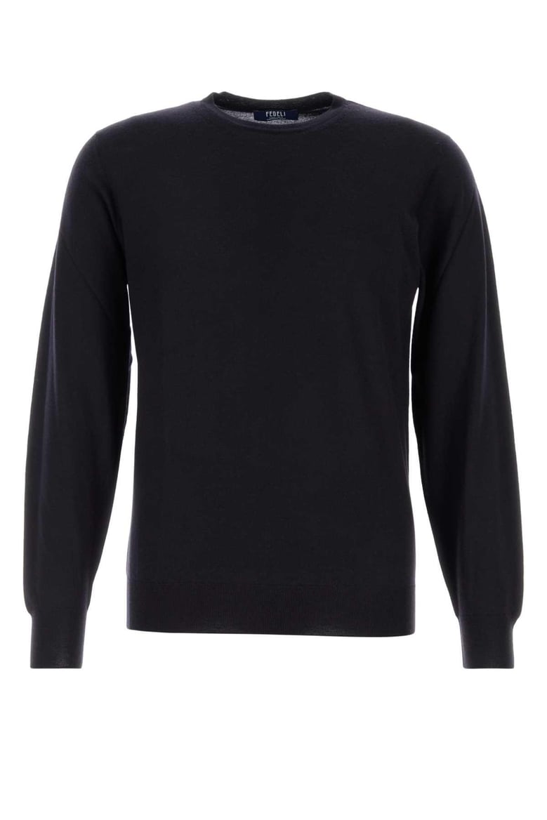 midnight blue wool sweater by Selfnex
