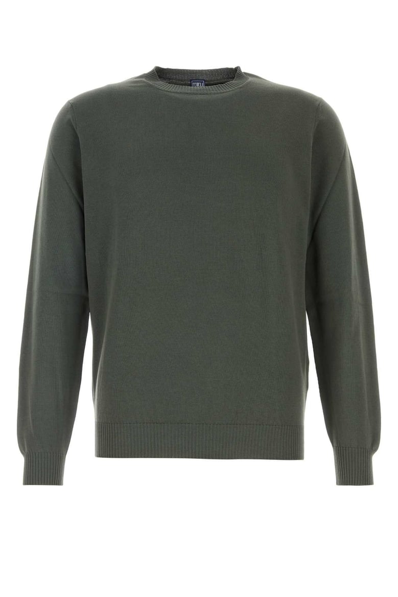 sage green cotton sweater by Selfnex