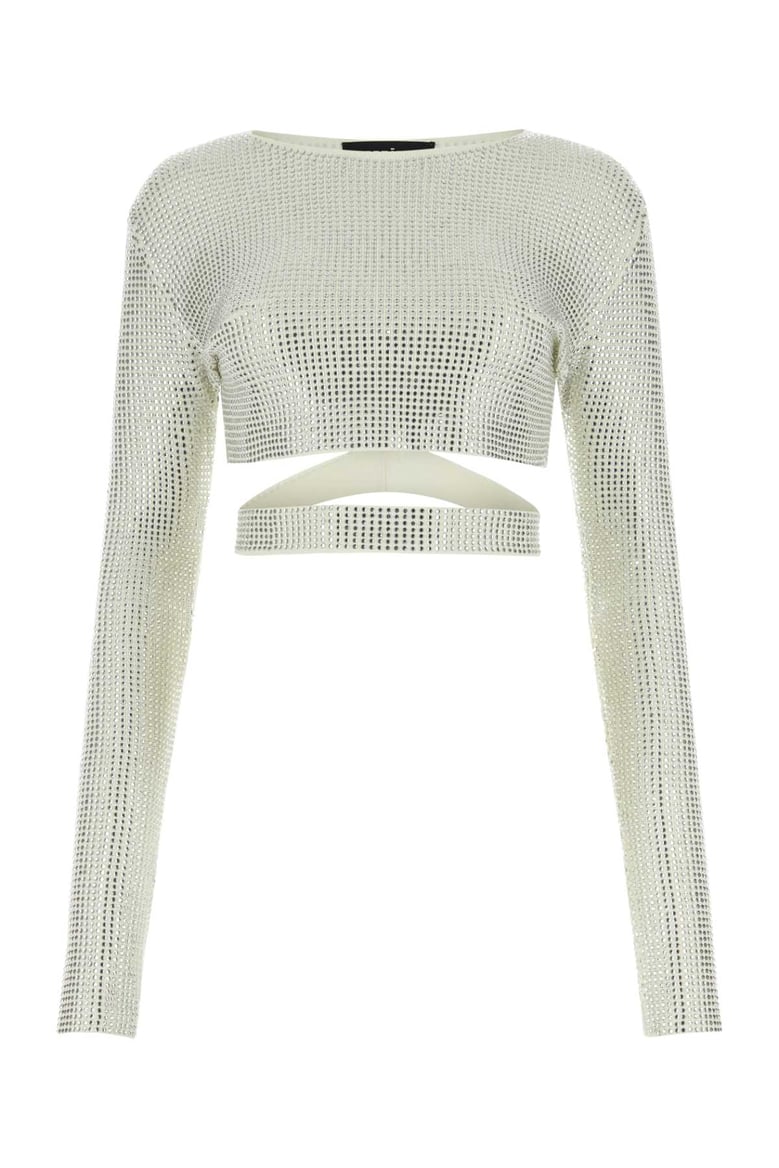 embellished viscose blend top by Selfnex