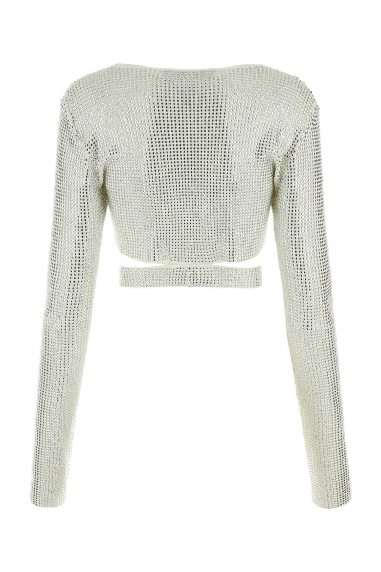 embellished viscose blend top by Selfnex