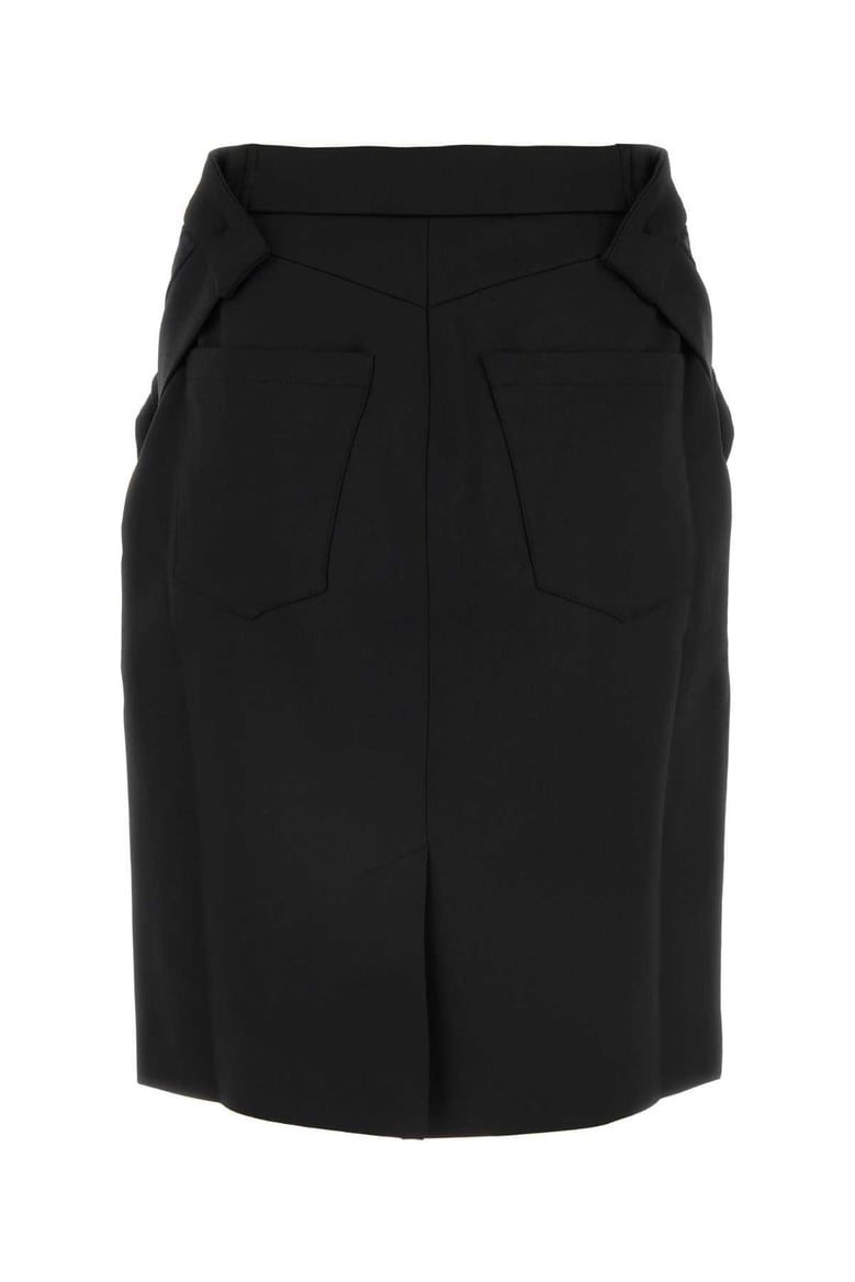 black stretch polyester blend skirt by Selfnex
